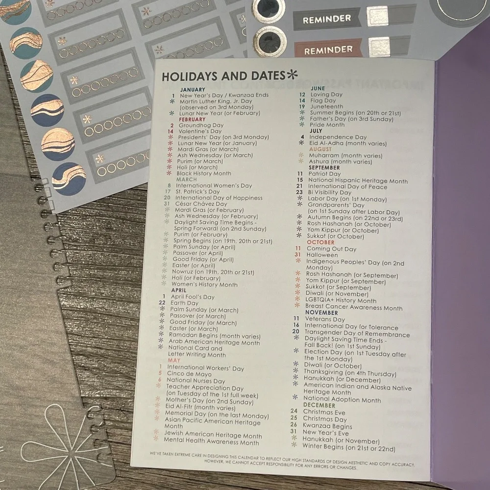 Erin Condren Bundle of Sticker Sheet perfect for Journals/Planners/Calendars